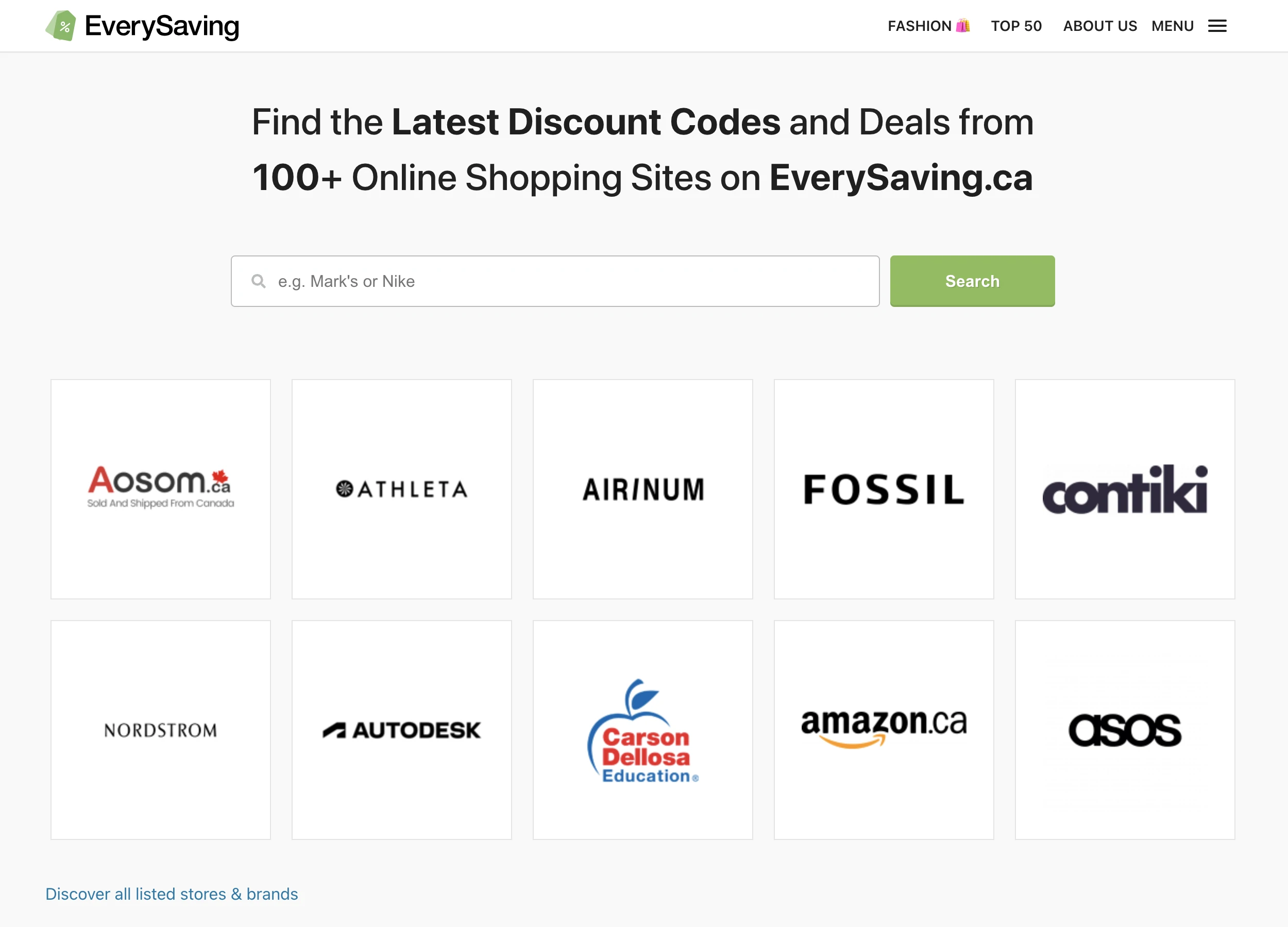 Screenshot of Oberst product for Canada.